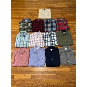 Men’s Button Down Shirt Lot Sz Small Lot of 13 Dress Casual Career Polo Sweater